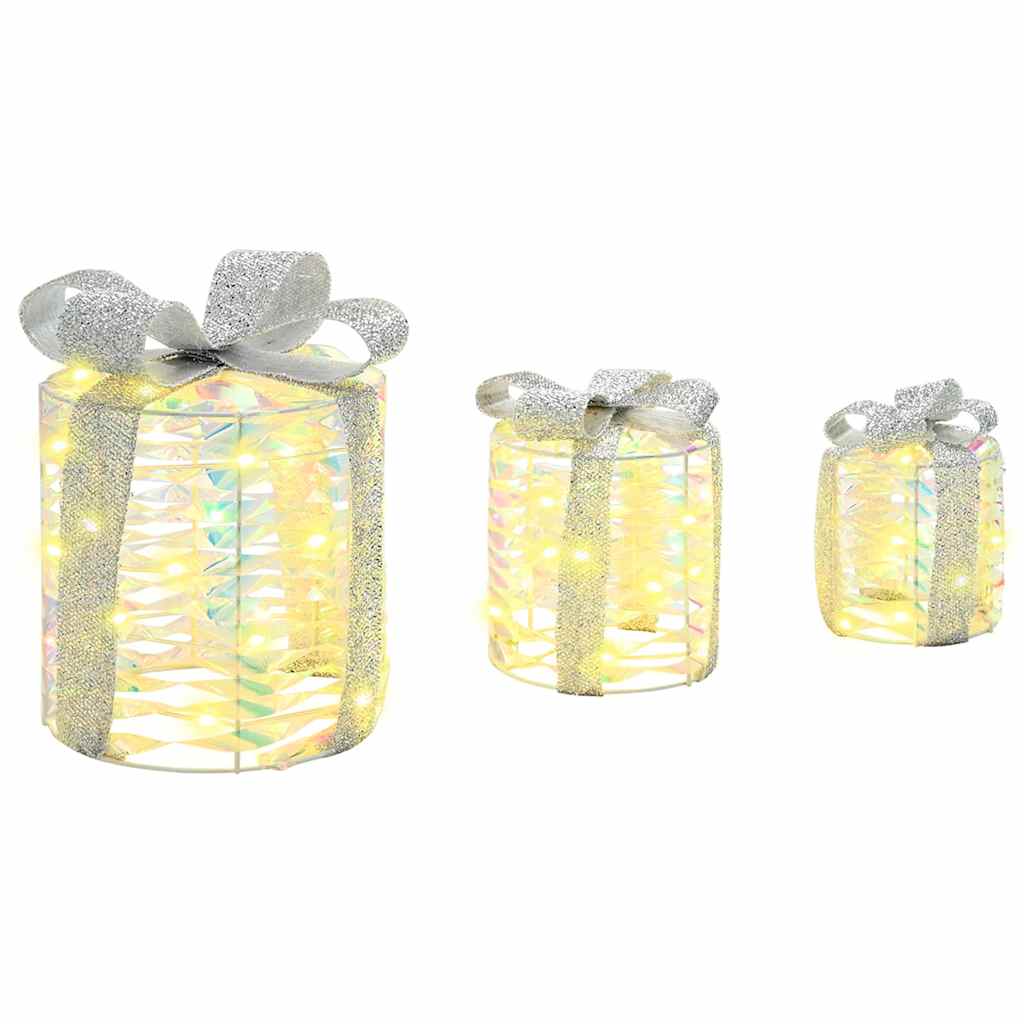 Dekorácia Darčekovej Skatuľky 3 Pcs Teplá Biela Pet