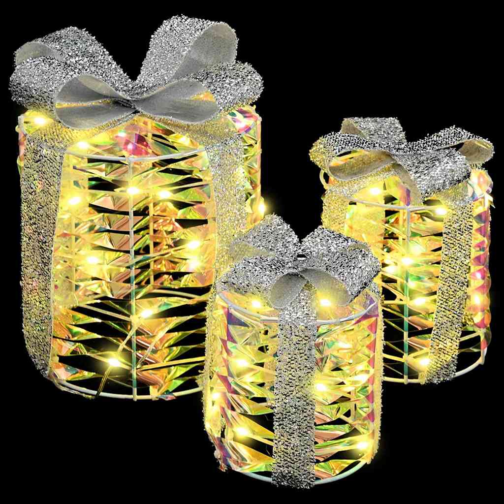 Dekorácia Darčekovej Skatuľky 3 Pcs Teplá Biela Pet