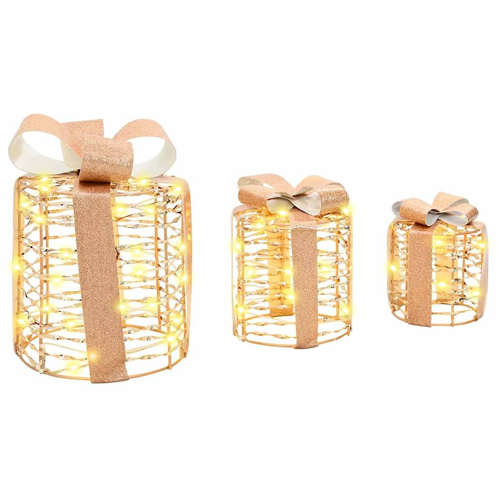 Dekorácia Darčekovej Skatuľky 3 Pcs Teplá Biela Pet