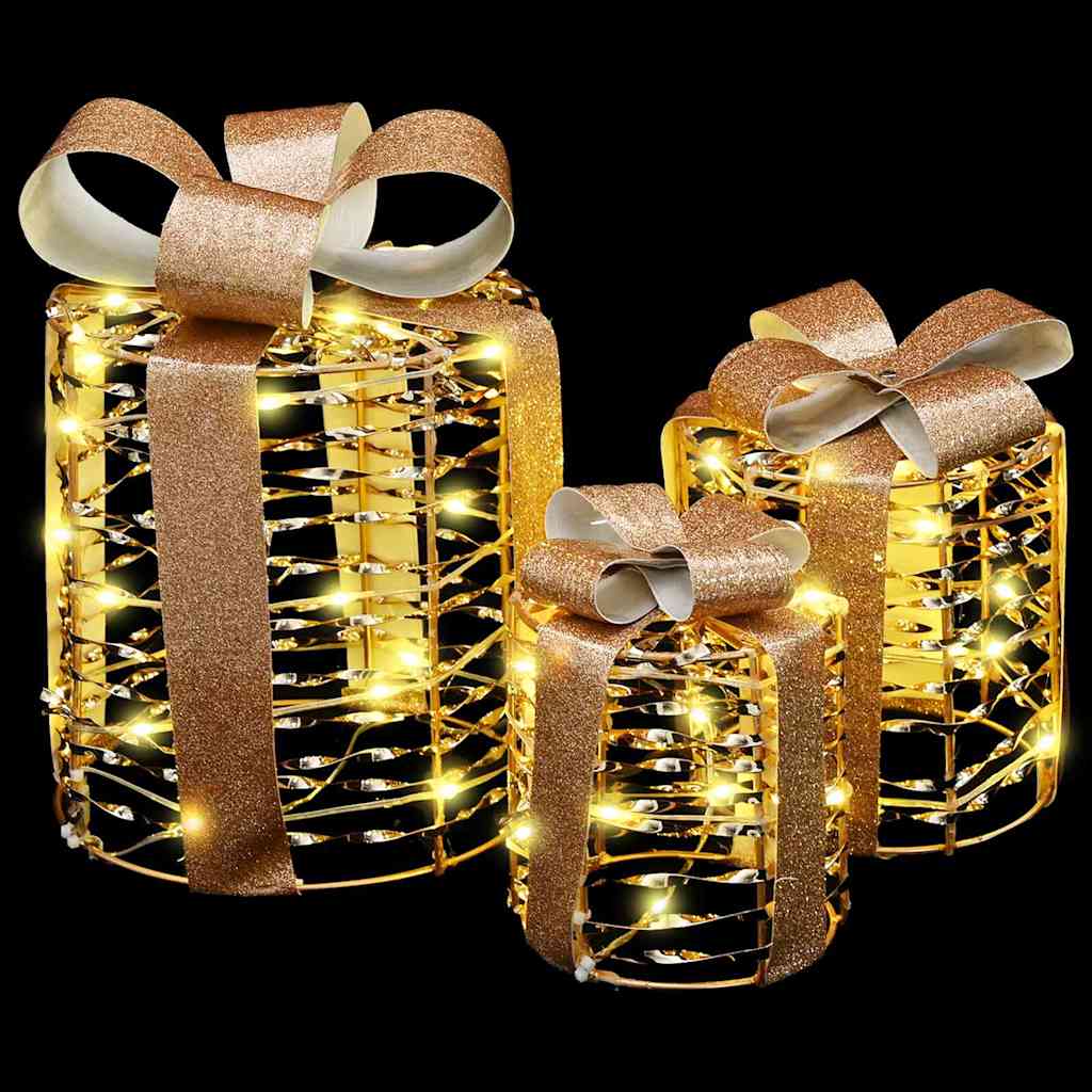 Dekorácia Darčekovej Skatuľky 3 Pcs Teplá Biela Pet