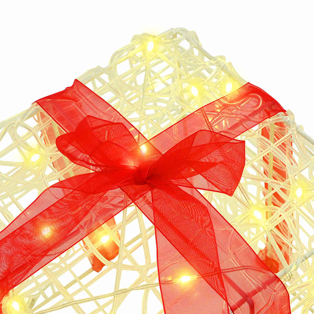 Darčeková Škatľa 3 Pcs Teplá Biela 20 X 20 X 20 Cm Akryl