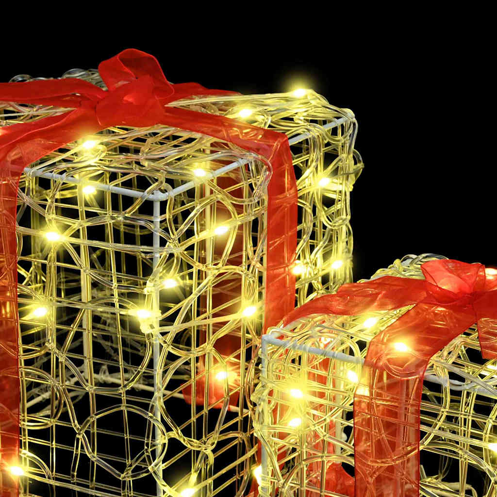 Darčeková Škatľa 3 Pcs Teplá Biela 20 X 20 X 20 Cm Akryl