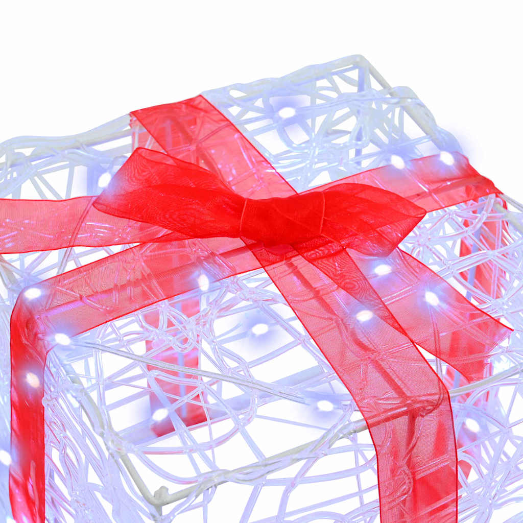 Darčeková Škatľa 3 Pcs Studená Biela 20 X 20 X 20 Cm Akryl