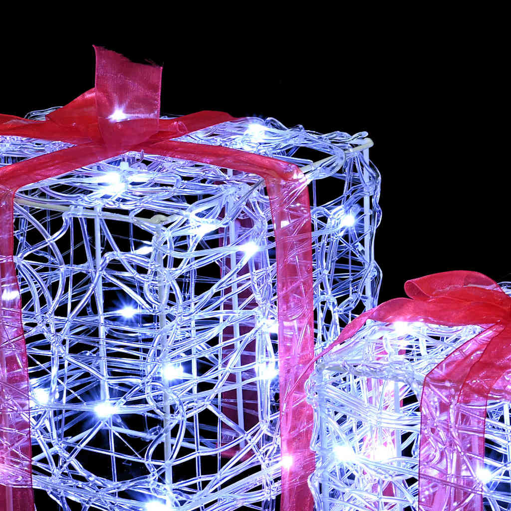 Darčeková Škatľa 3 Pcs Studená Biela 20 X 20 X 20 Cm Akryl