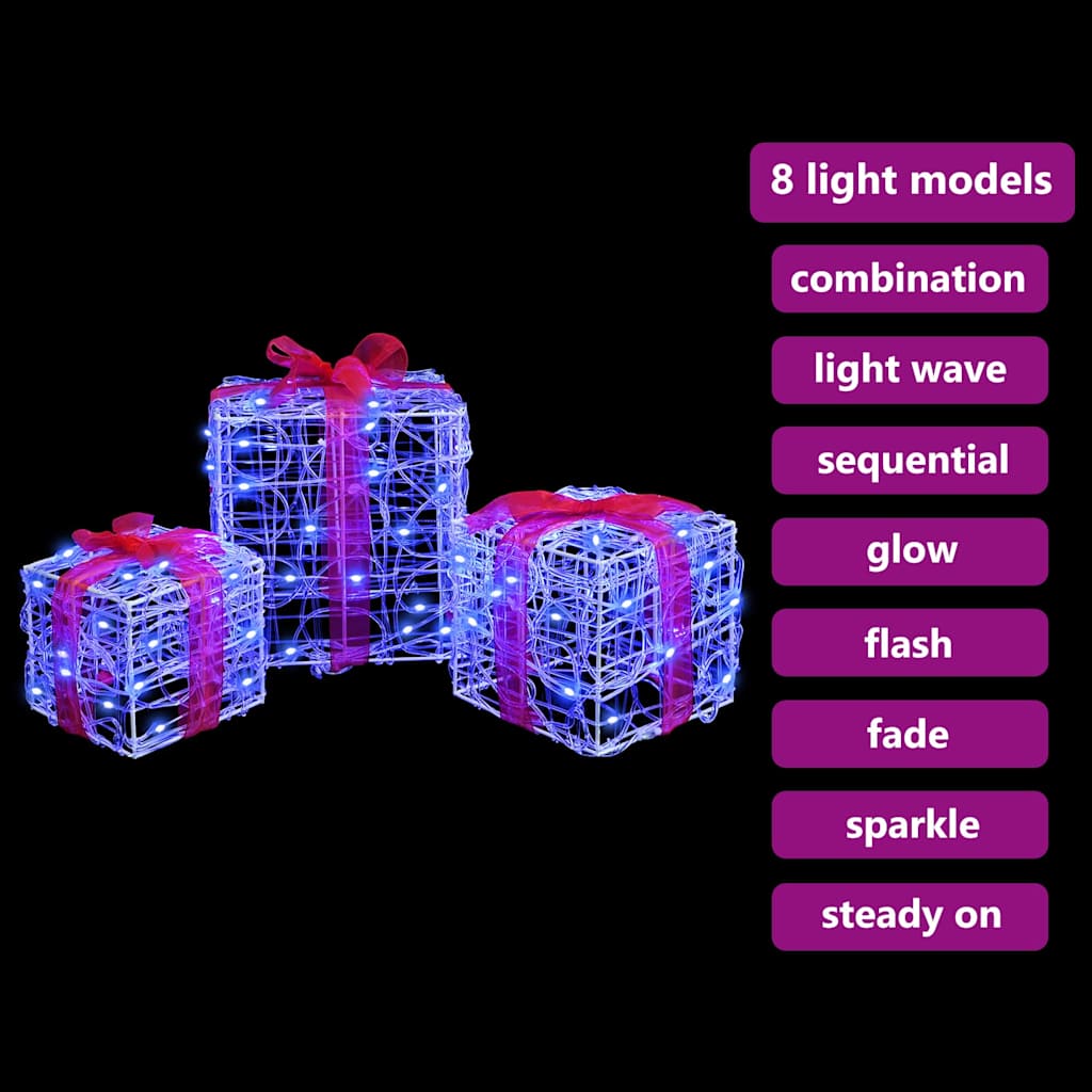 Darčeková Škatľa S 60 Led-I 3 Pcs Modrá 20 X 20 X 20 Cm Akryl