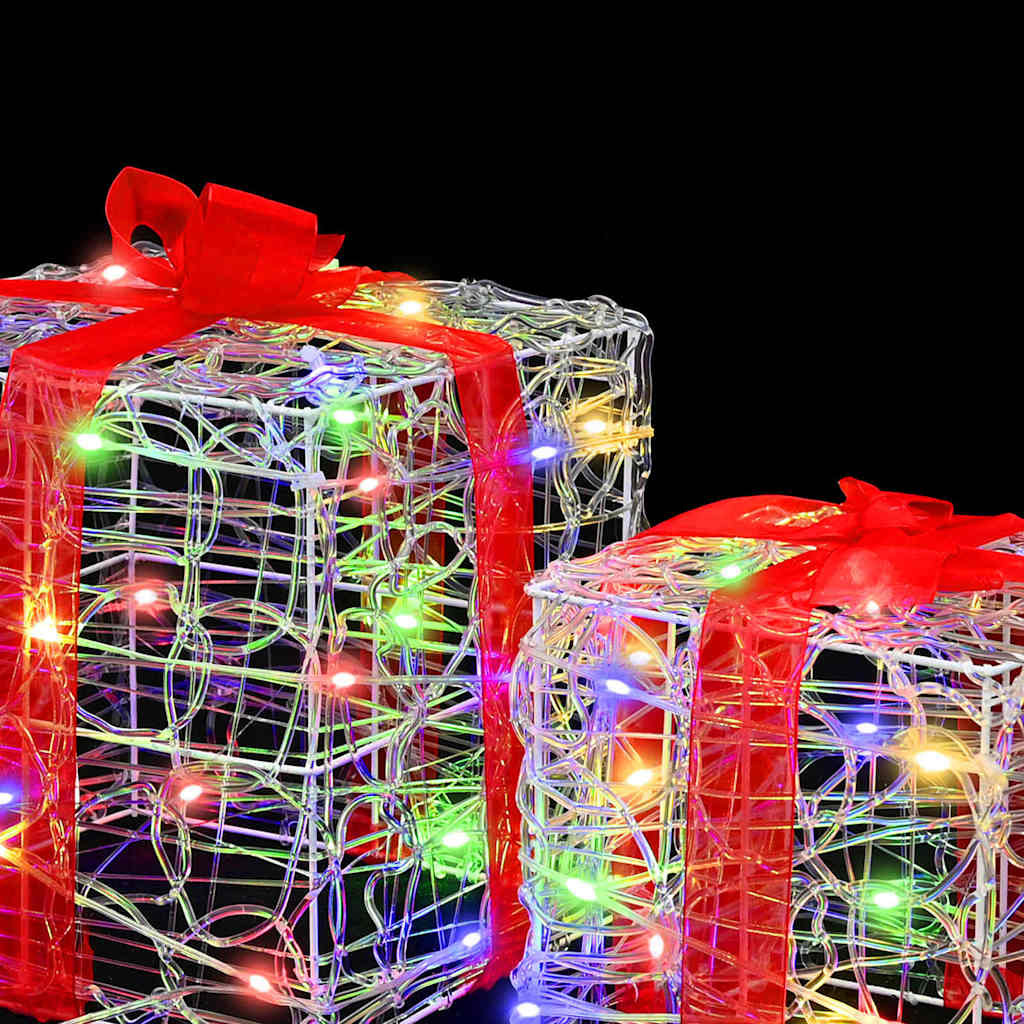 Darčeková Škatľa 3 Pcs Viacfarebný 20 X 20 X 20 Cm Akryl