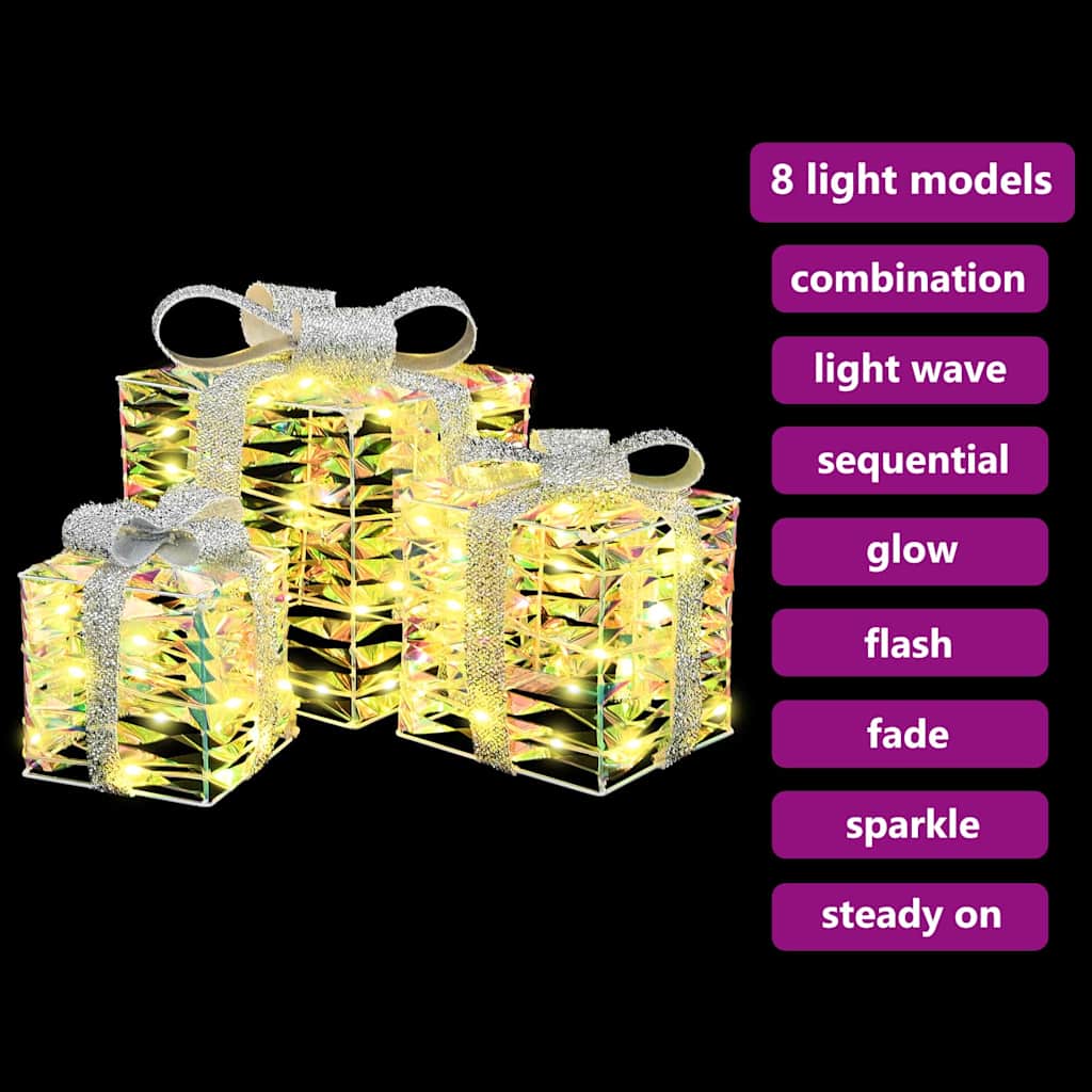 Darčeková Škatľa 3 Pcs Teplá Biela 20 X 20 X 20 Cm Pet