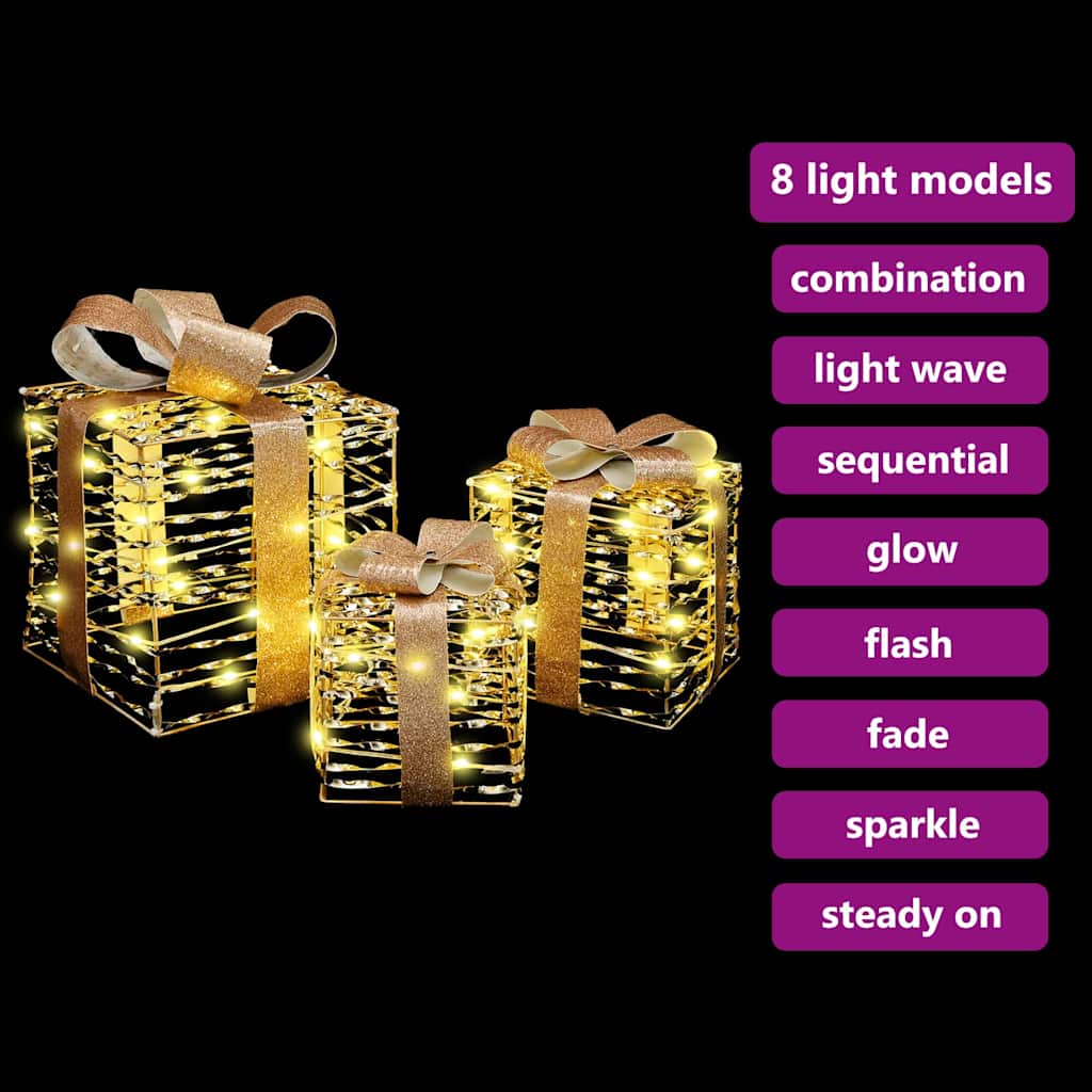 Darčeková Škatľa 3 Pcs Teplá Biela 20 X 20 X 20 Cm Pet