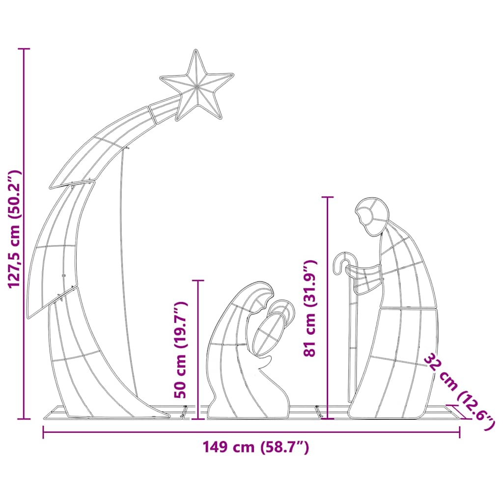 Betlehemská Scéna Teplá Biela 149 X 32 X 127.5 Cm Polyester