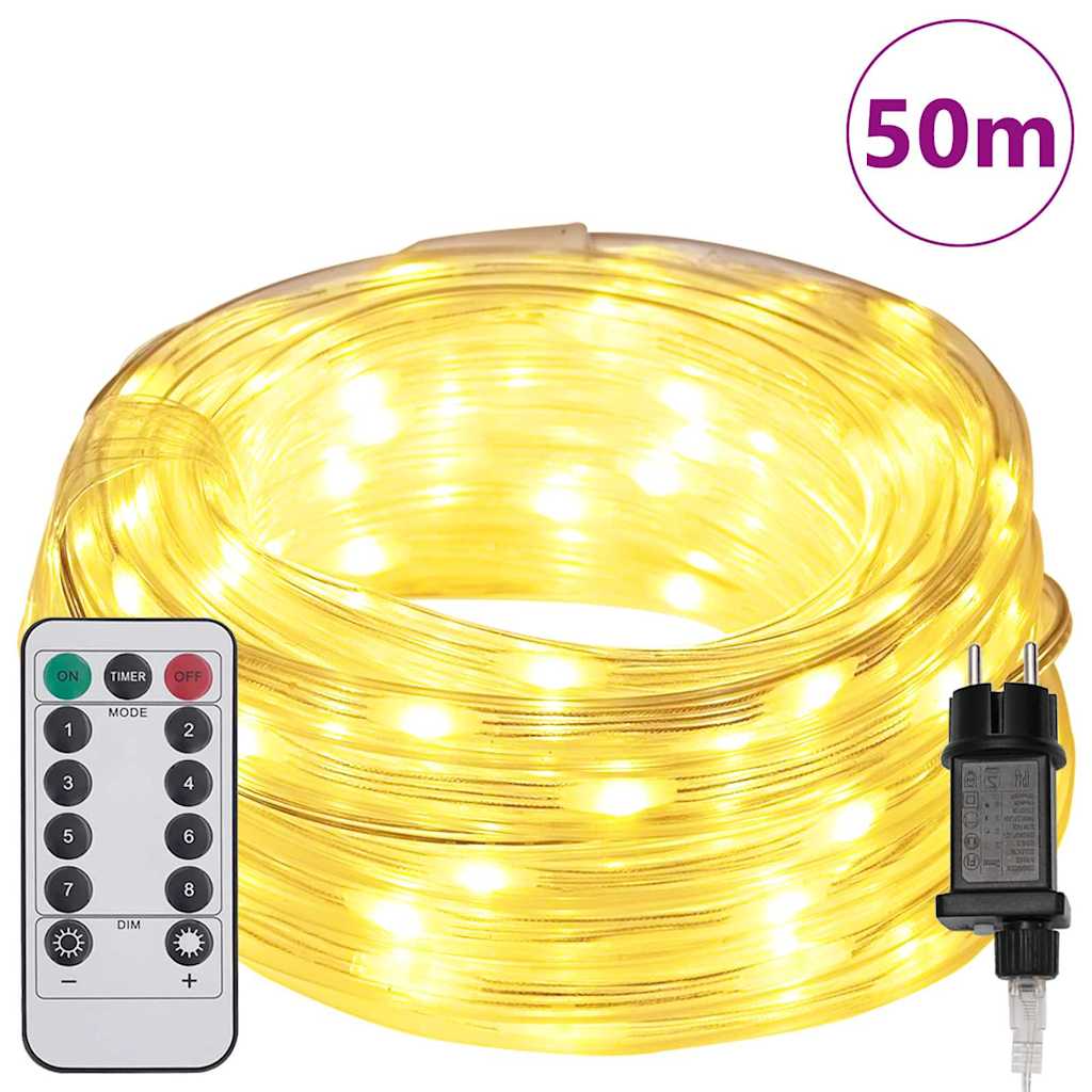 Lano So Svetlom S 1200 Led-I Teplá Biela 50 M Pvc