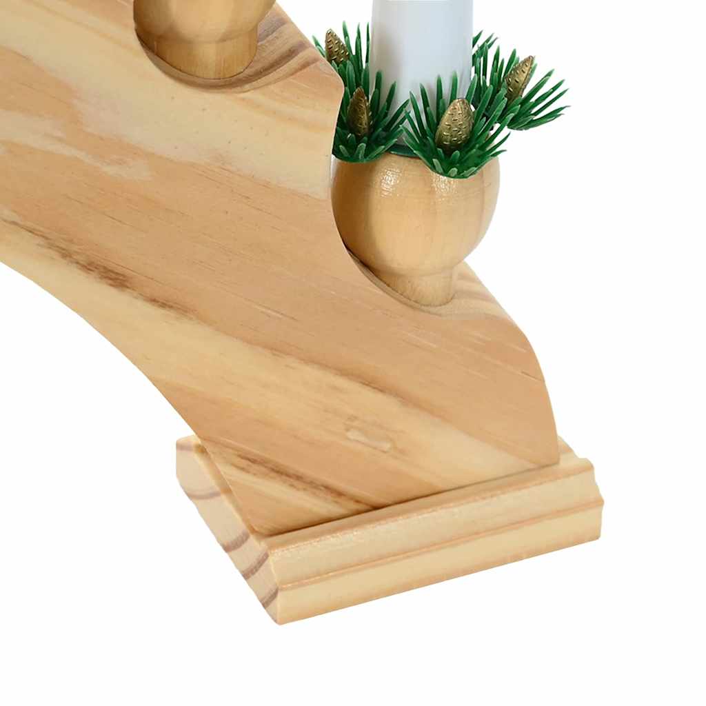 Vianočný Svietnik S Oblúkom A 10 Led Sviečkami Hnedá