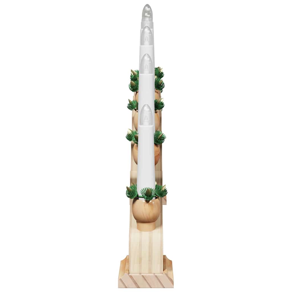 Vianočný Svietnik S Oblúkom A 10 Led Sviečkami Hnedá