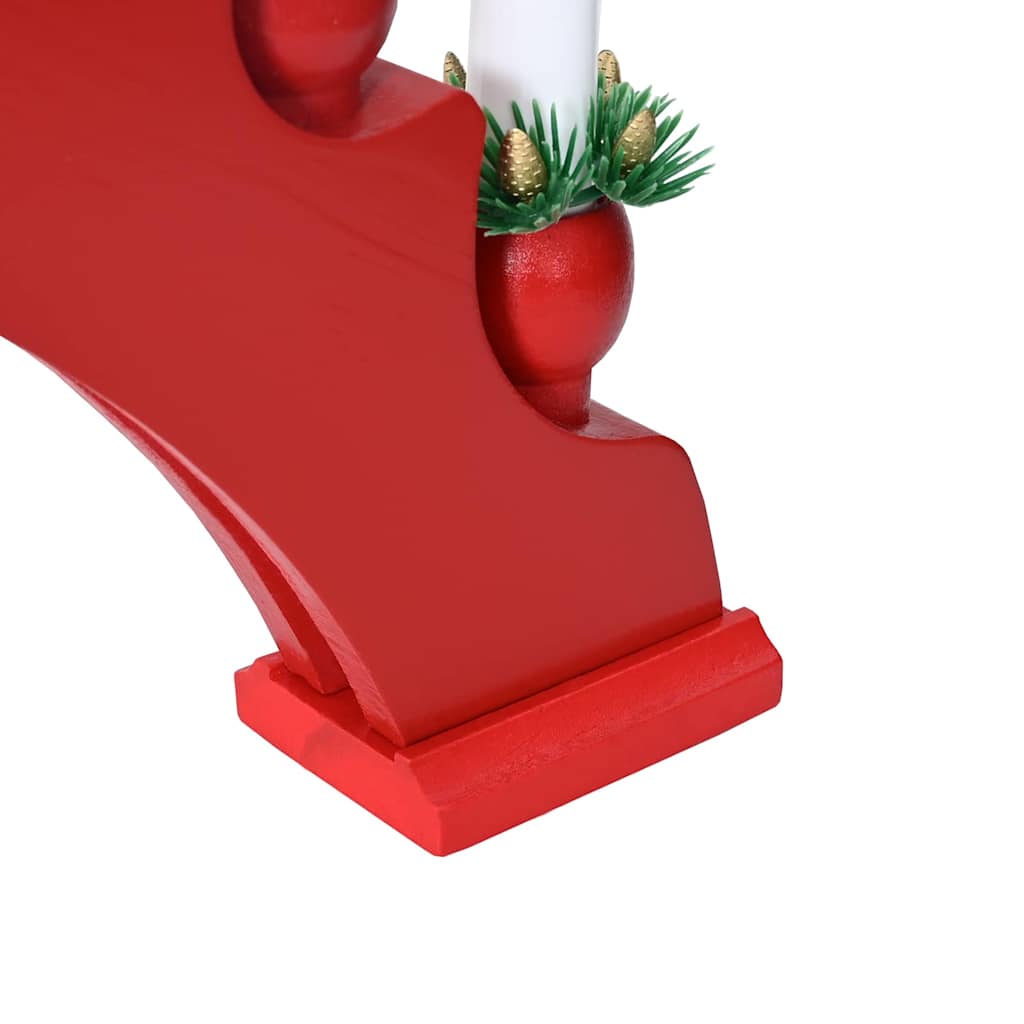 Vianočný Svietnik S Oblúkom A 10 Led Sviečkami 3 Pcs Červená