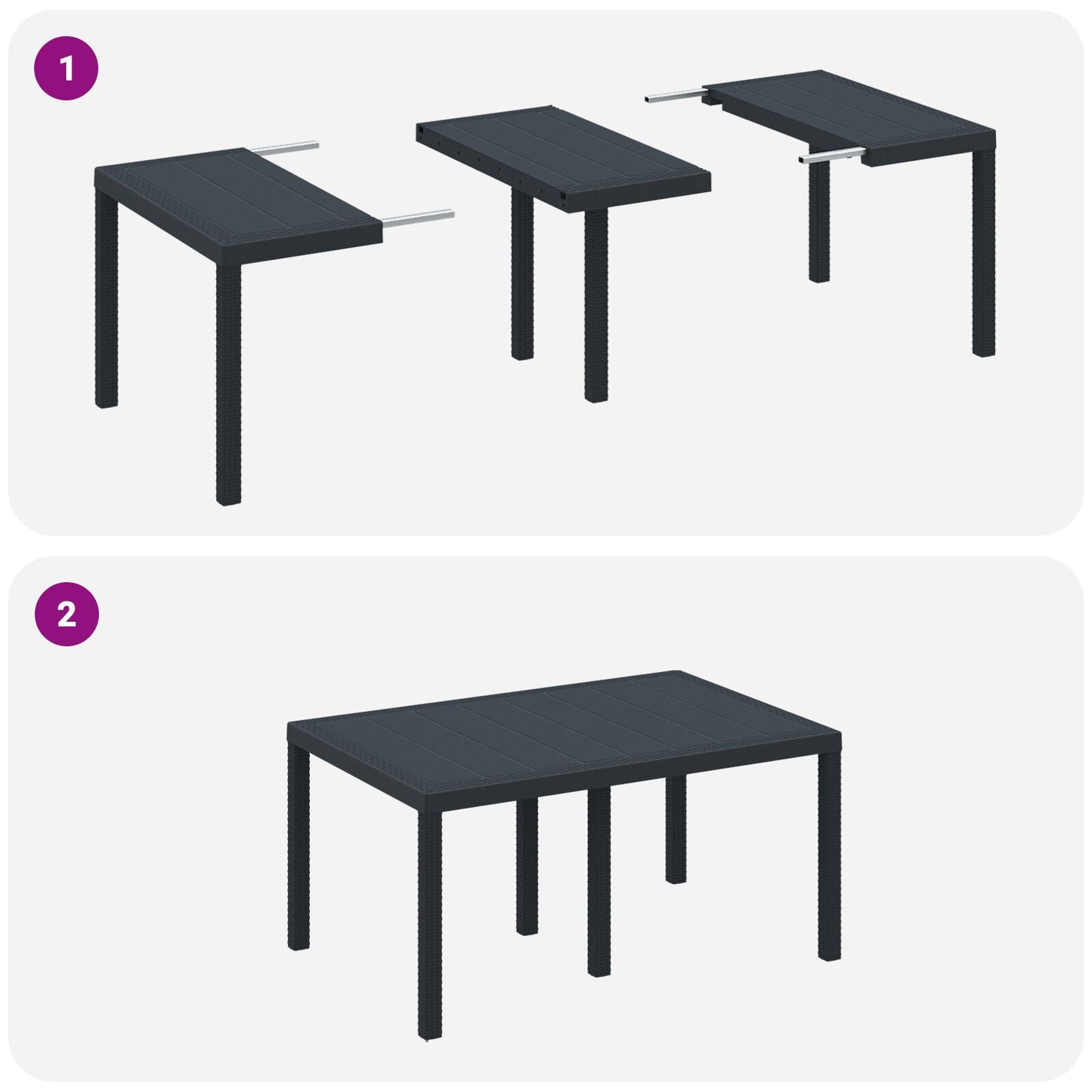 7-dielny záhradný jedálenský set s vankúšmi antracitový polyratan