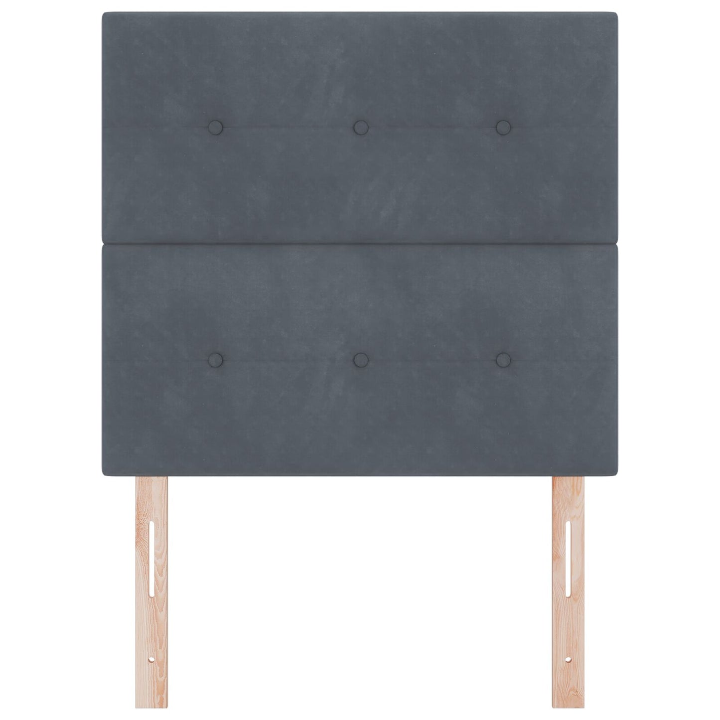 Čelo postele s gombíkmi, tmavošedé, 90 cm, zamat