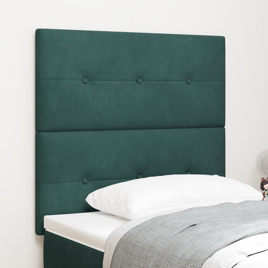 Čelo postele s gombíkmi zamatové tmavozelené 80 cm