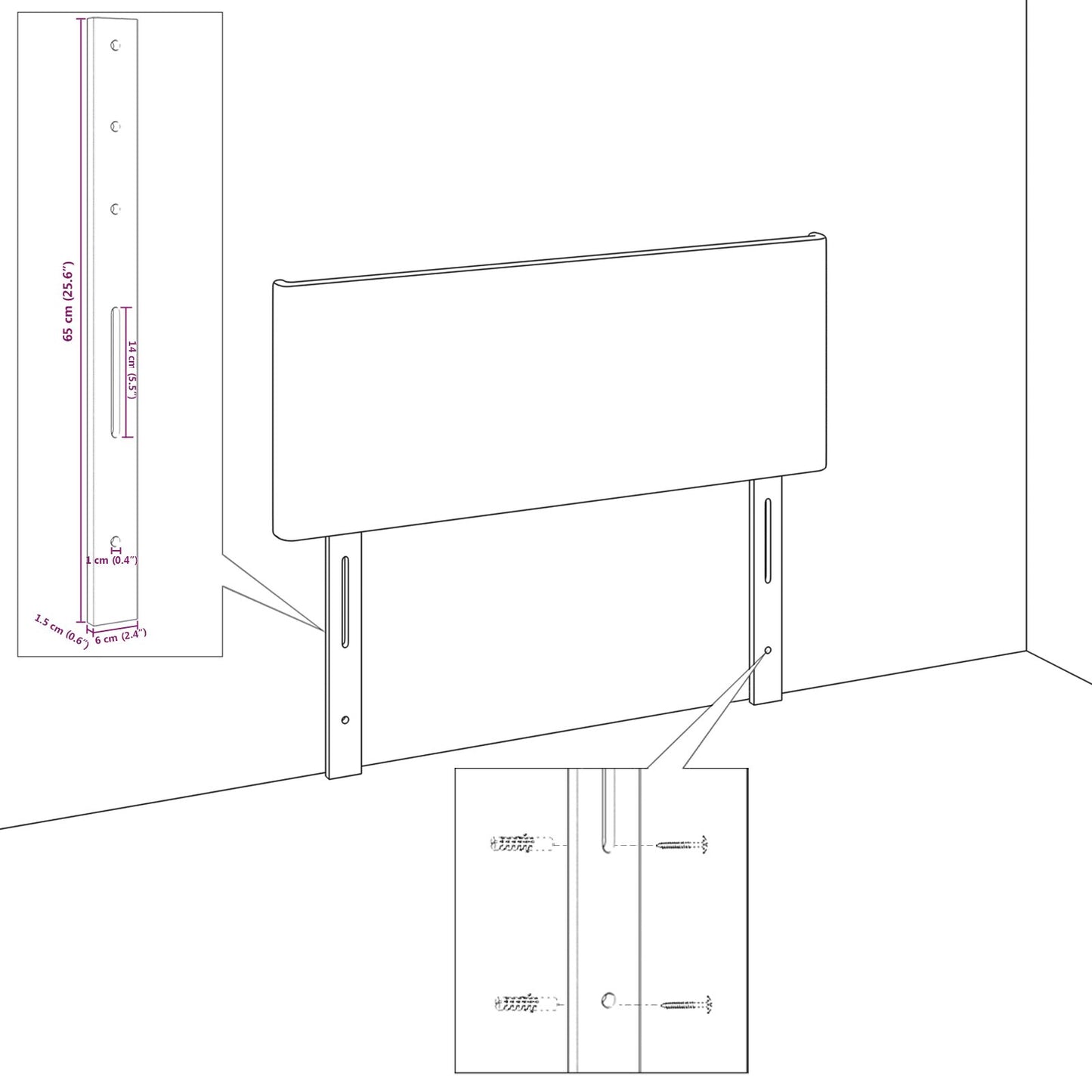 Čelo postele S obyčajným dizajnom Svetlozelené Šedé 80 cm Manšestr