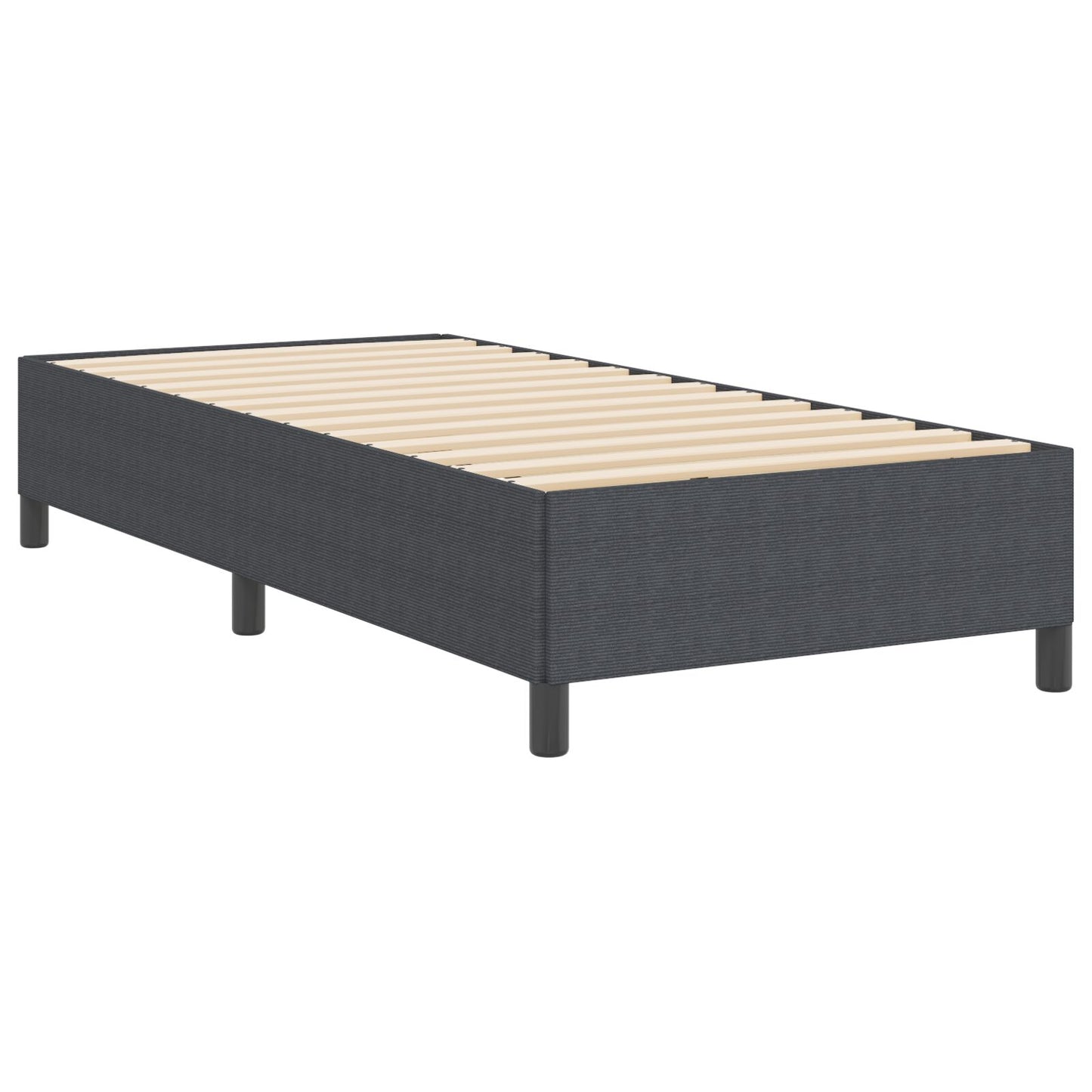 Tmavo šedý rám postele 80x200 cm z kordurovej tkaniny