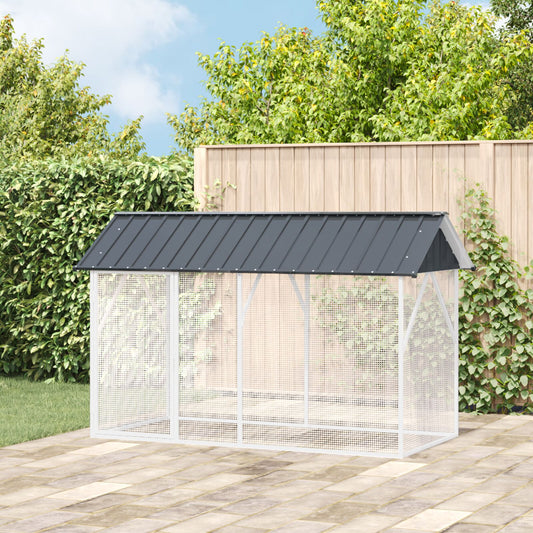 Klietka pre vtáky Anthracite 112x227x141 cm Oceľ