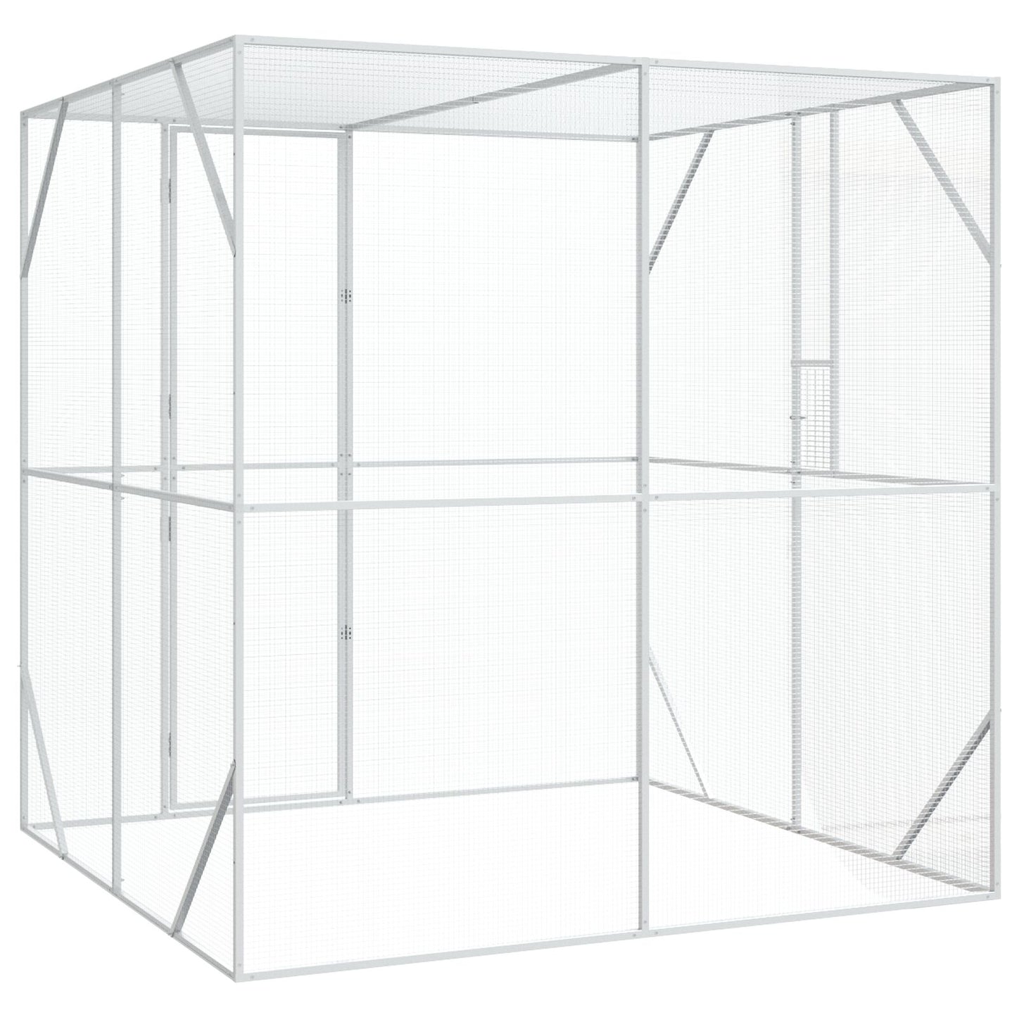 Klietka pre vtáky antracitová 209x202x214 cm oceľ