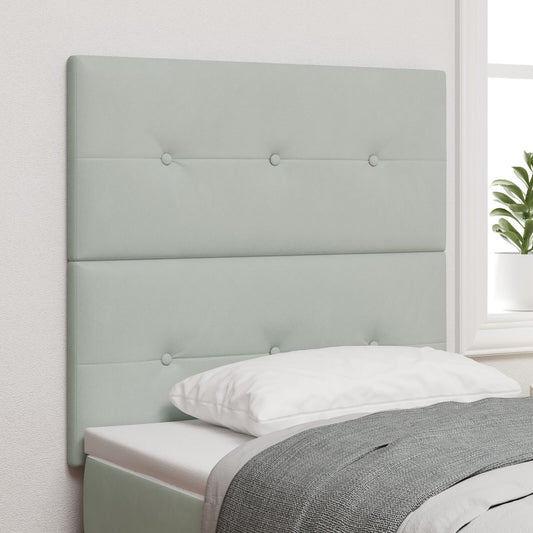 Čelo postele S gombíkmi Svetlosivé 90 cm Zamat