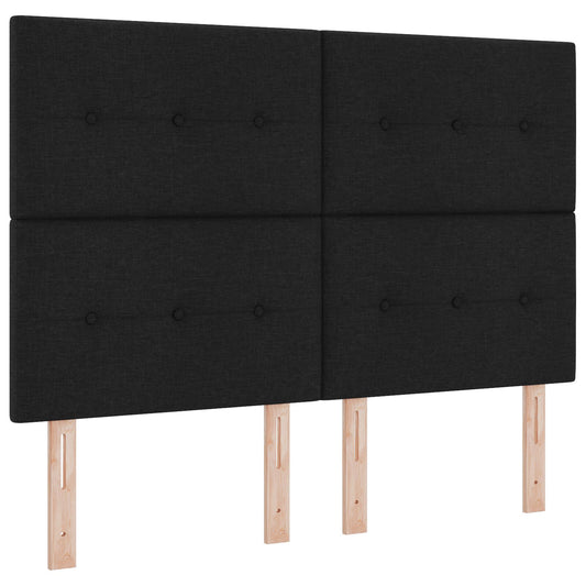 Hlava postele s gombíkmi Čierna 140 cm Textília