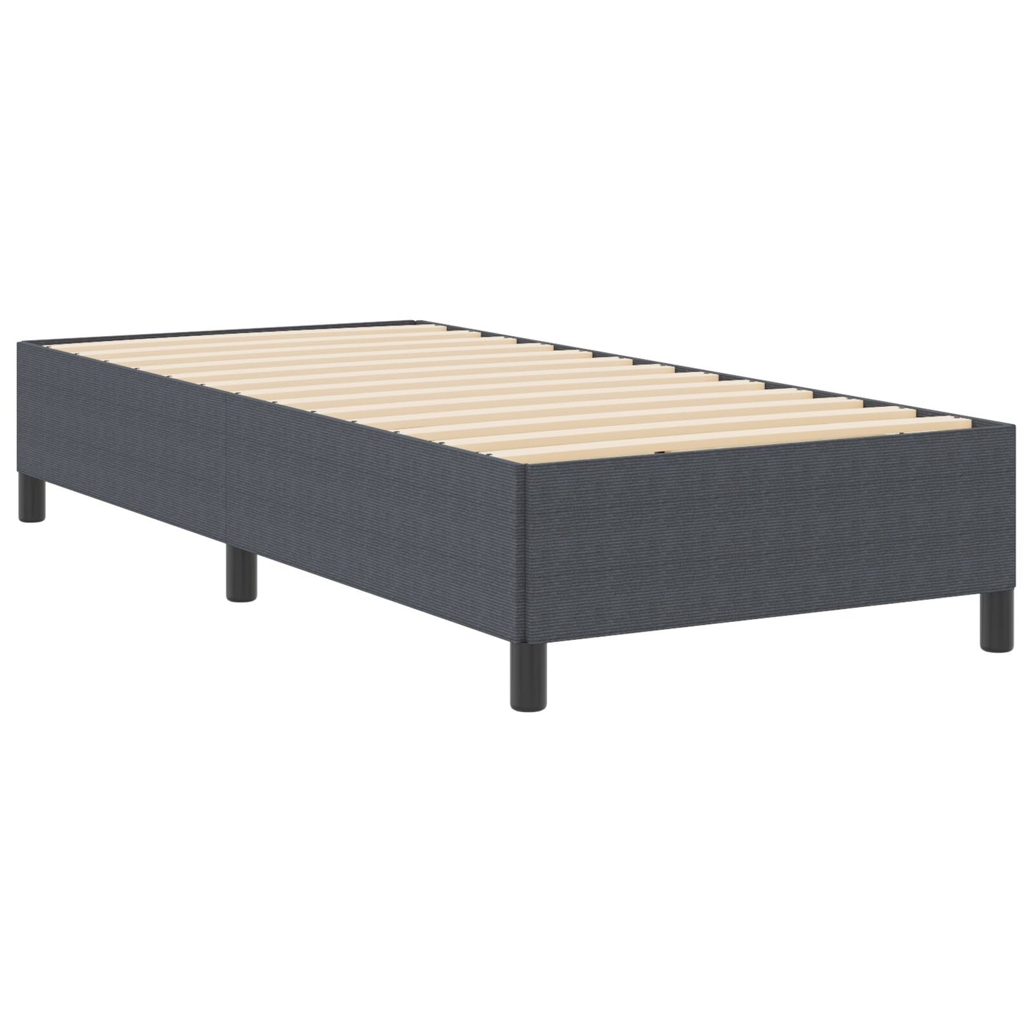 Tmavo šedý rám postele 80x200 cm z kordurovej tkaniny