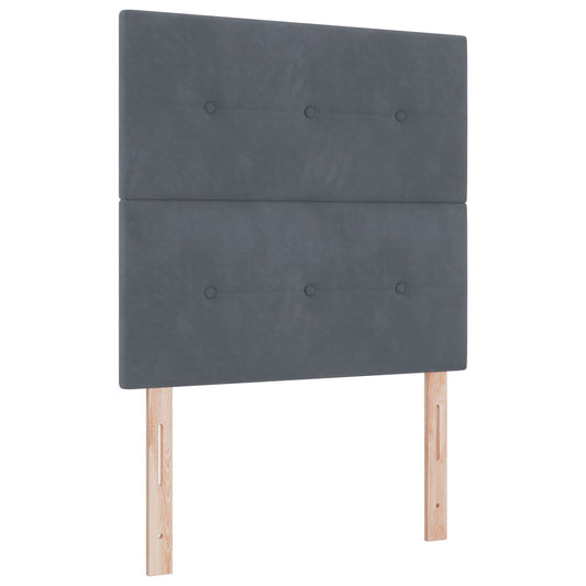Čelo postele s gombíkovým prešívaním tmavosivé 100 cm zamat