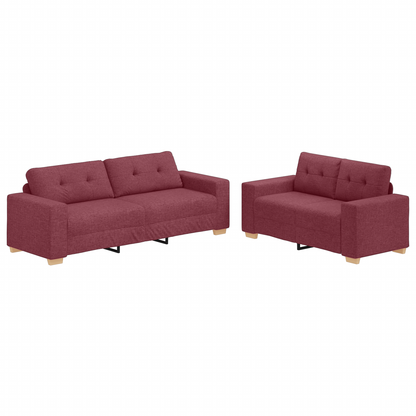 Sedačkový set v dvoch kusoch s vankúšmi vínovej farby