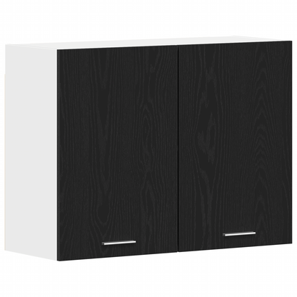 Čierna dubová visiaca skriňa - 80x31x60 cm - Vyrobené z inžinierskeho dreva